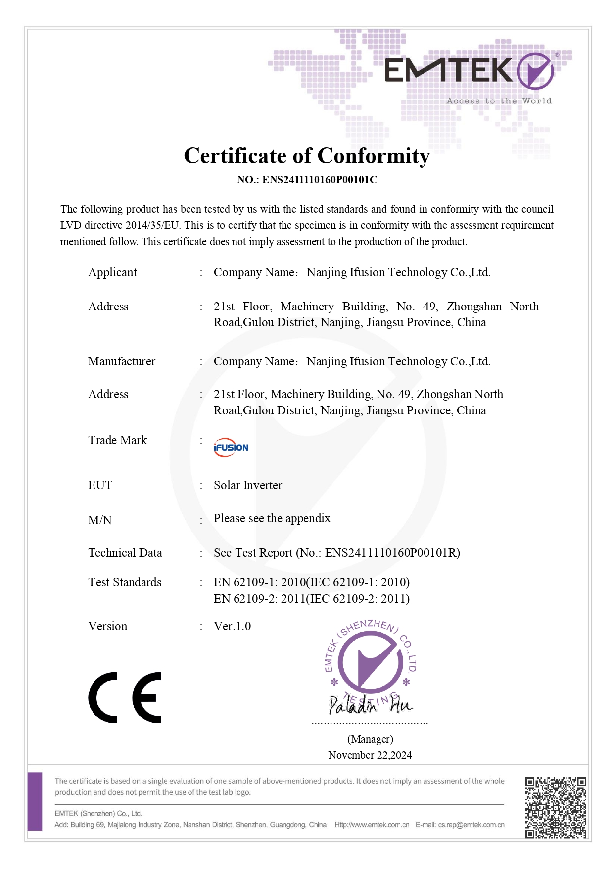 CE Certificate